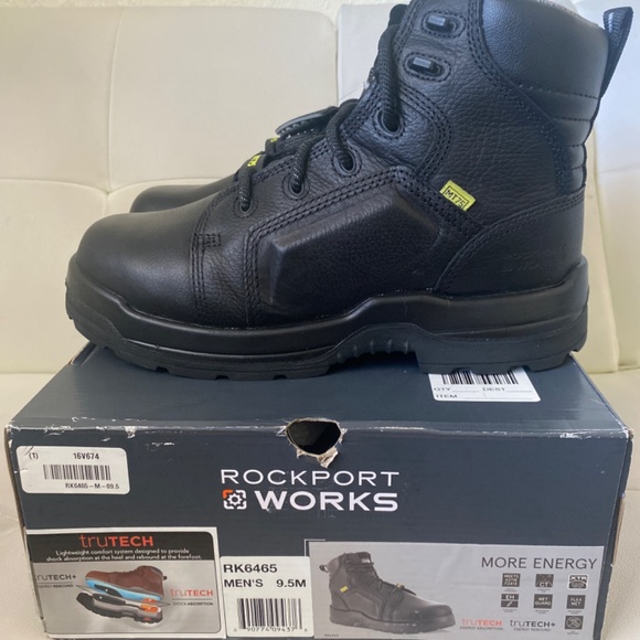 New Rockport Works More Energy Composite Toe Work Boots - Picture 3 of 5